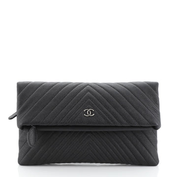 Chanel Beauty CC Clutch Chevron Calfskin 