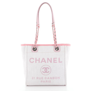 Chanel North South Deauville Tote Raffia Small