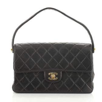 Chanel Vintage Double Sided Flap Bag Quilted Lambskin Medium