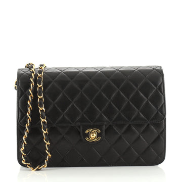 Chanel Vintage Clutch with Chain Quilted Leather Medium
