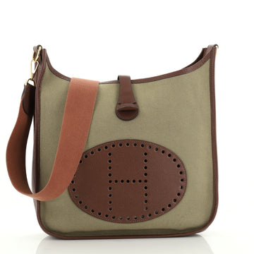 Hermes Evelyne Crossbody Gen I Toile and Leather GM