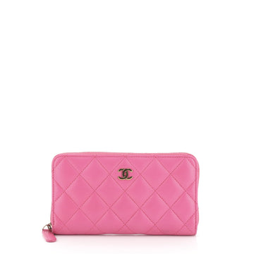 Chanel Zip Around Wallet Quilted Lambskin Compact