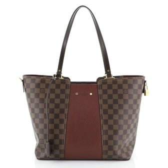 Louis Vuitton Jersey Handbag Damier with Leather 