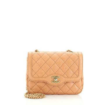 Chanel Two Tone Flap Bag Quilted Caviar Mini