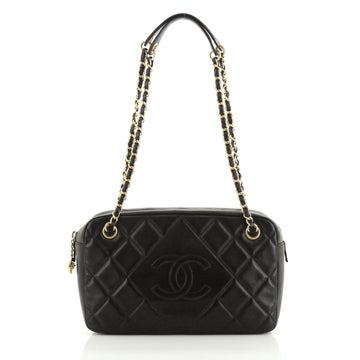 Chanel Diamond CC Camera Case Bag Quilted Lambskin Medium