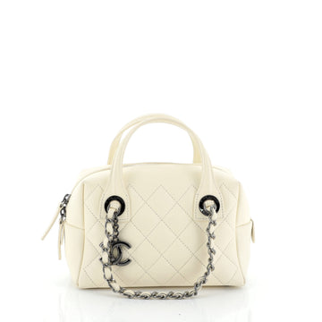 Chanel Feather Weight Bowling Bag Quilted Calfskin Small