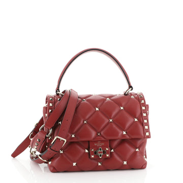 Valentino Candystud Top Handle Bag Leather Medium