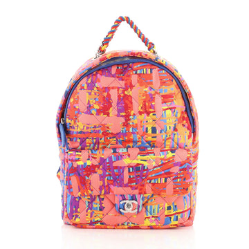 Chanel CC Pocket Backpack Quilted Printed Foulard Medium