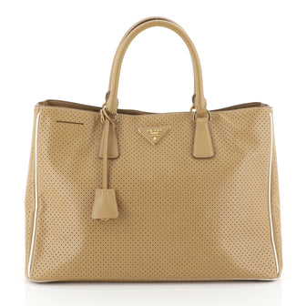 Prada Lux Open Tote Perforated Saffiano Leather Large