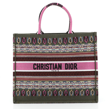 Christian Dior Book Tote Multicolor Embroidered Canvas 