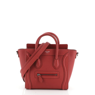 Celine Luggage Handbag Grainy Leather Nano
