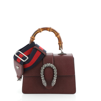 Gucci Dionysus Bamboo Top Handle Bag Leather Mini