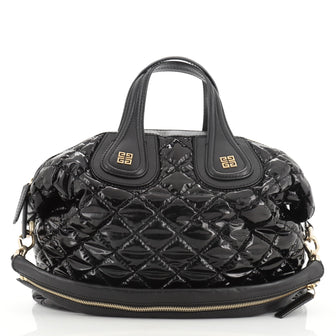 Givenchy Nightingale Satchel Quilted Patent Medium