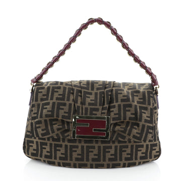 Fendi Mia Flap Bag Zucca Canvas 