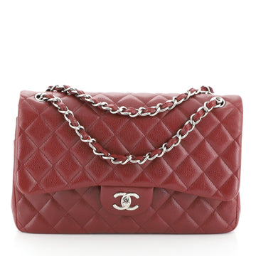 Chanel Classic Double Flap Bag Quilted Caviar Jumbo