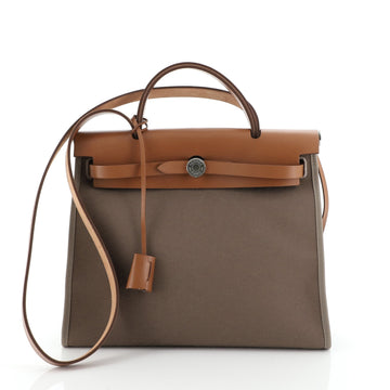 Hermes Herbag Zip Leather and Toile 31