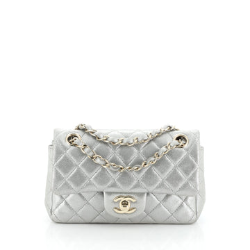 Chanel Classic Single Flap Bag Quilted Iridescent Calfskin Mini