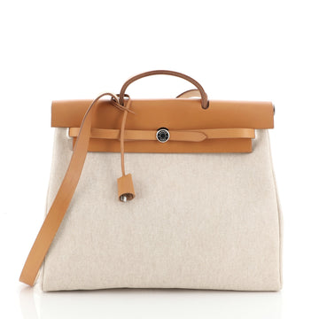Hermes Herbag Toile and Leather MM