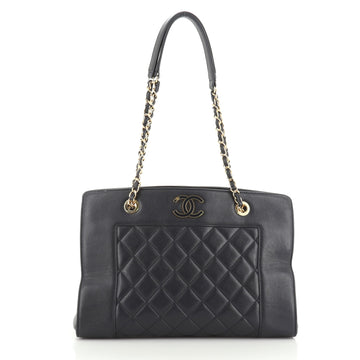 Chanel Mademoiselle Vintage Shopping Tote Quilted Sheepskin Medium