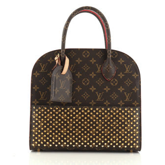 Louis Vuitton Christian Louboutin Shopping Bag Calf Hair and Monogram Canvas 