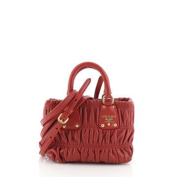 Prada Gaufre Convertible Tote Nappa Leather Mini