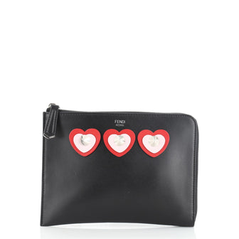 Fendi Zip Pouch Studded Leather Small