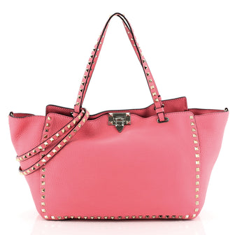 Valentino Rockstud Tote Pebbled Leather Medium