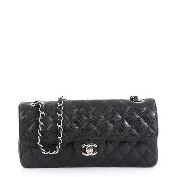 Chanel Classic Single Flap Bag Quilted Caviar East West
