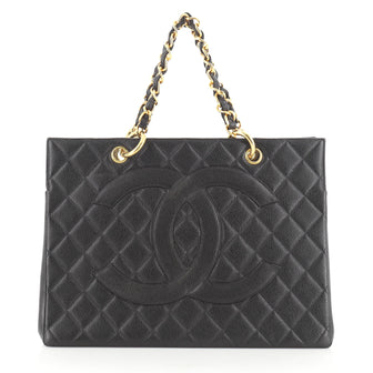 Chanel Vintage Grand Shopping Tote Quilted Caviar 