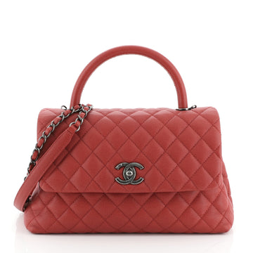 Chanel Coco Top Handle Bag Quilted Caviar Medium