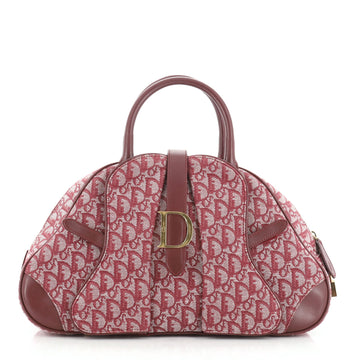 Christian Dior Saddle Bowler Bag Diorissimo Canvas Medium