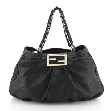 Fendi Mia Tote Pebbled Leather Large