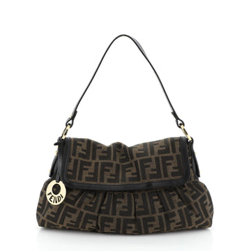 Fendi Chef Flap Bag Zucca Canvas Small