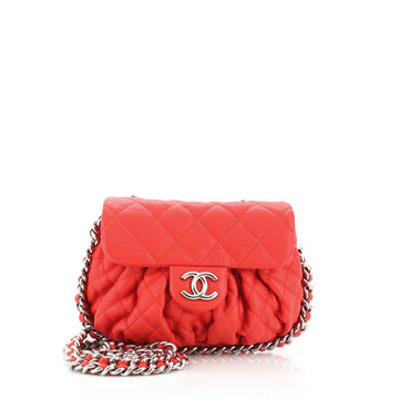 Chanel Chain Around Flap Bag Quilted Leather Small