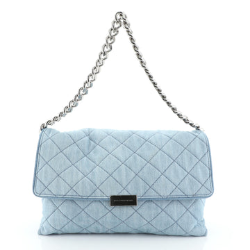 Stella McCartney Soft Beckett Shoulder Bag Quilted Denim Large
