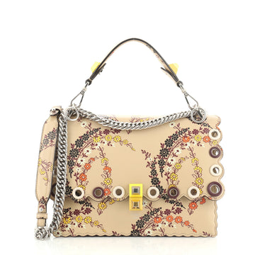 Fendi Eyelet Kan I Bag Printed Leather Medium