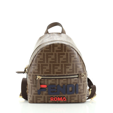 Fendi Mania Logo Backpack Zucca Coated Canvas Mini