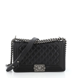 Chanel Boy Flap Bag Quilted Calfskin Old Medium