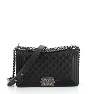 Chanel Boy Flap Bag Quilted Calfskin Old Medium