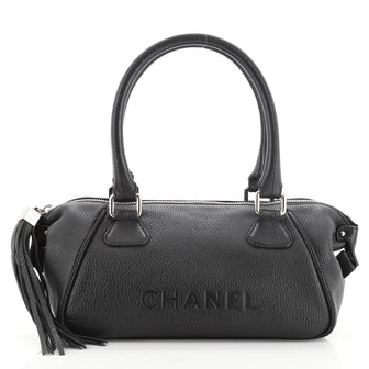 Chanel Lax Tassel Bag Pebbled Leather Medium