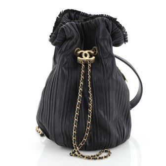 Chanel Coco Pleats Backpack Pleated Crumpled Calfskin Small