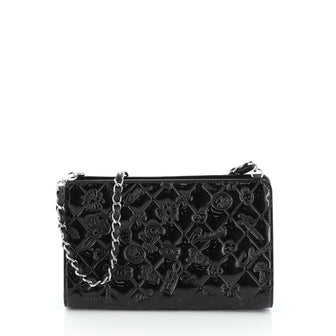 Chanel Lucky Symbols Pochette Embossed Quilted Patent 