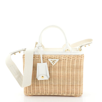 Prada Basket Bag Wicker with Canapa Small