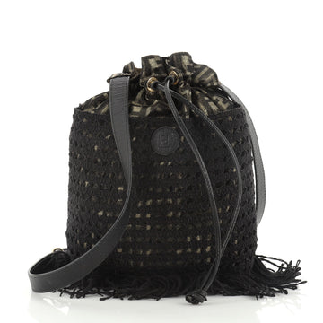 Fendi Vintage Net Crossbody Bag Zucca Canvas 