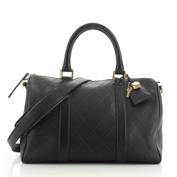 Chanel Vintage Diamond Stitch Boston Bag Quilted Lambskin Medium