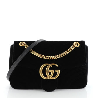 Gucci GG Marmont Flap Bag Matelasse Velvet Medium