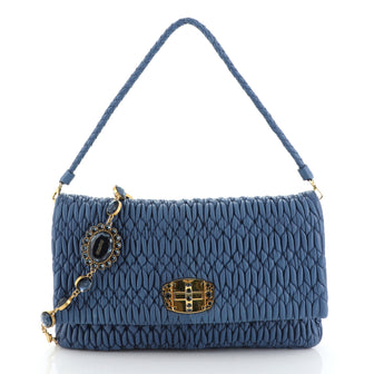 Miu Miu Crystal Clutch Matelasse Leather Large
