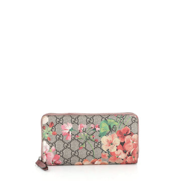 Gucci Zip Around Wallet Blooms Print GG Coated Canvas 