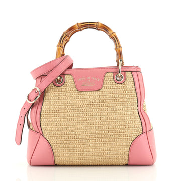 Gucci Bamboo Shopper Tote Straw Small