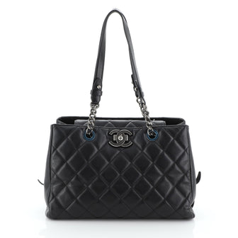 Chanel City Rock Shopping Tote Quilted Goatskin Large